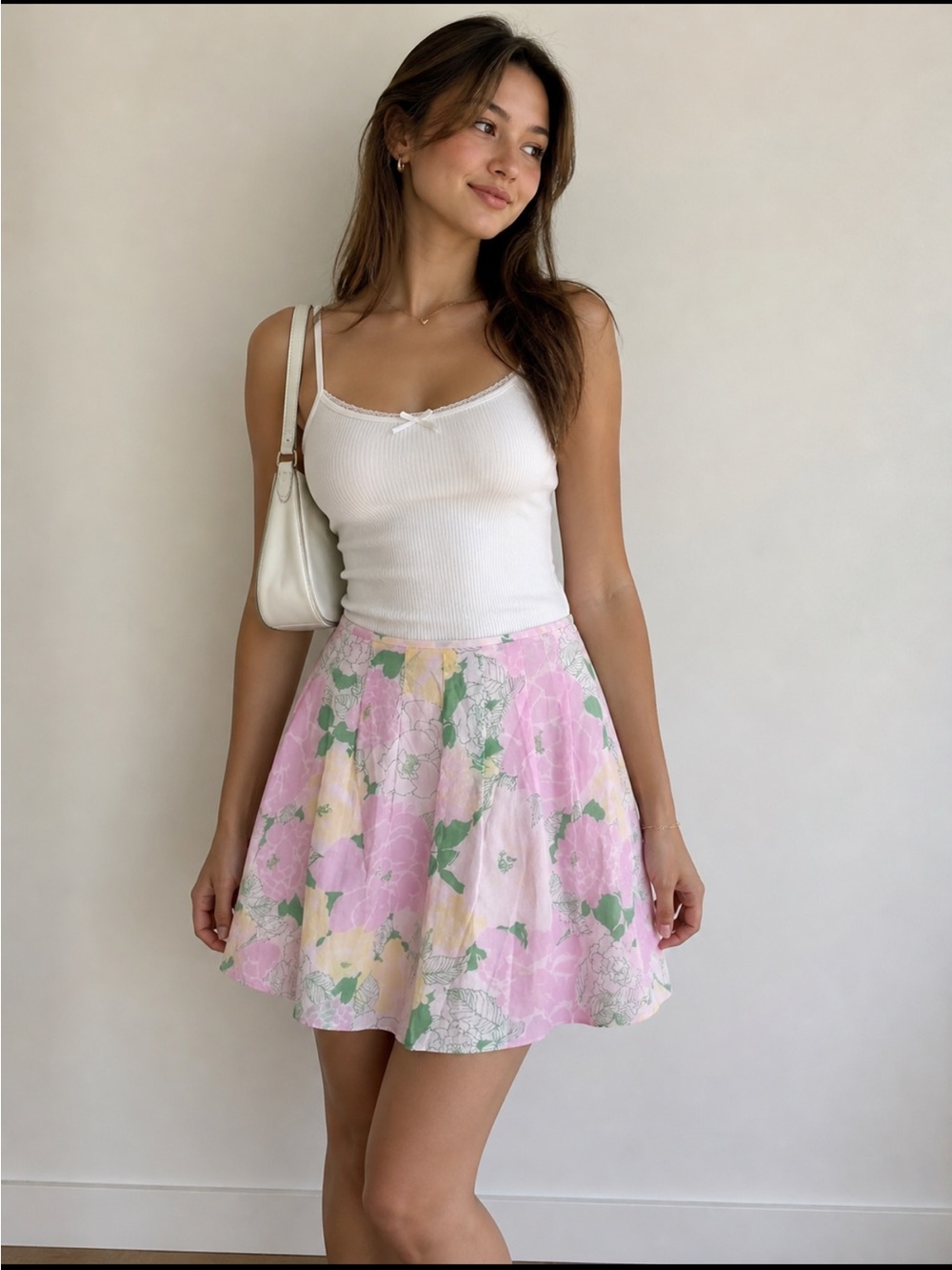Free People NWT Floral Skater Skirt Sz 8 Pastel Spring Summer